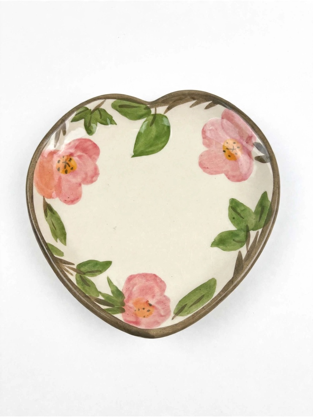 Franciscan 6” Heart-Shaped Floral Plate Desert Rose